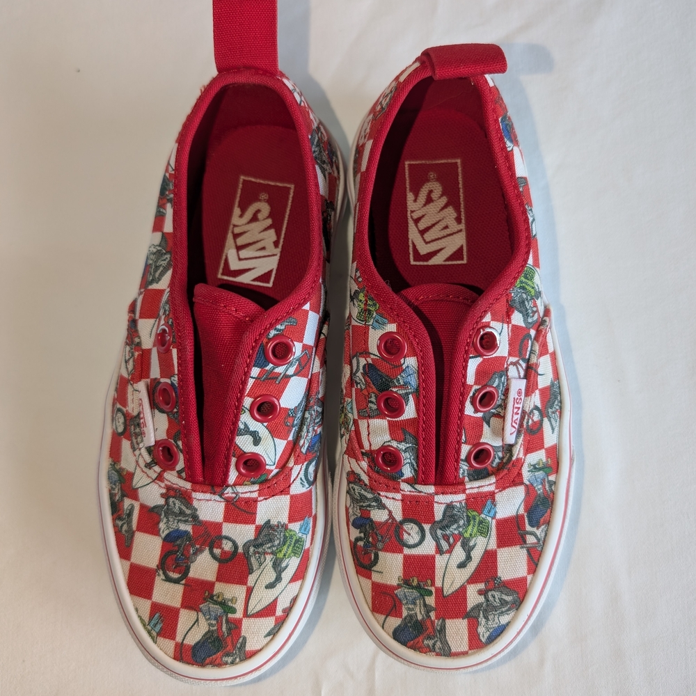 Vans Kids Red and White Checkered Sneakers
